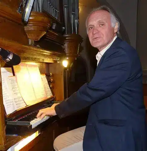 Franck Besingrand à l’orgue d’Arles-sur-Tech, Patrick Jan-George récitant 